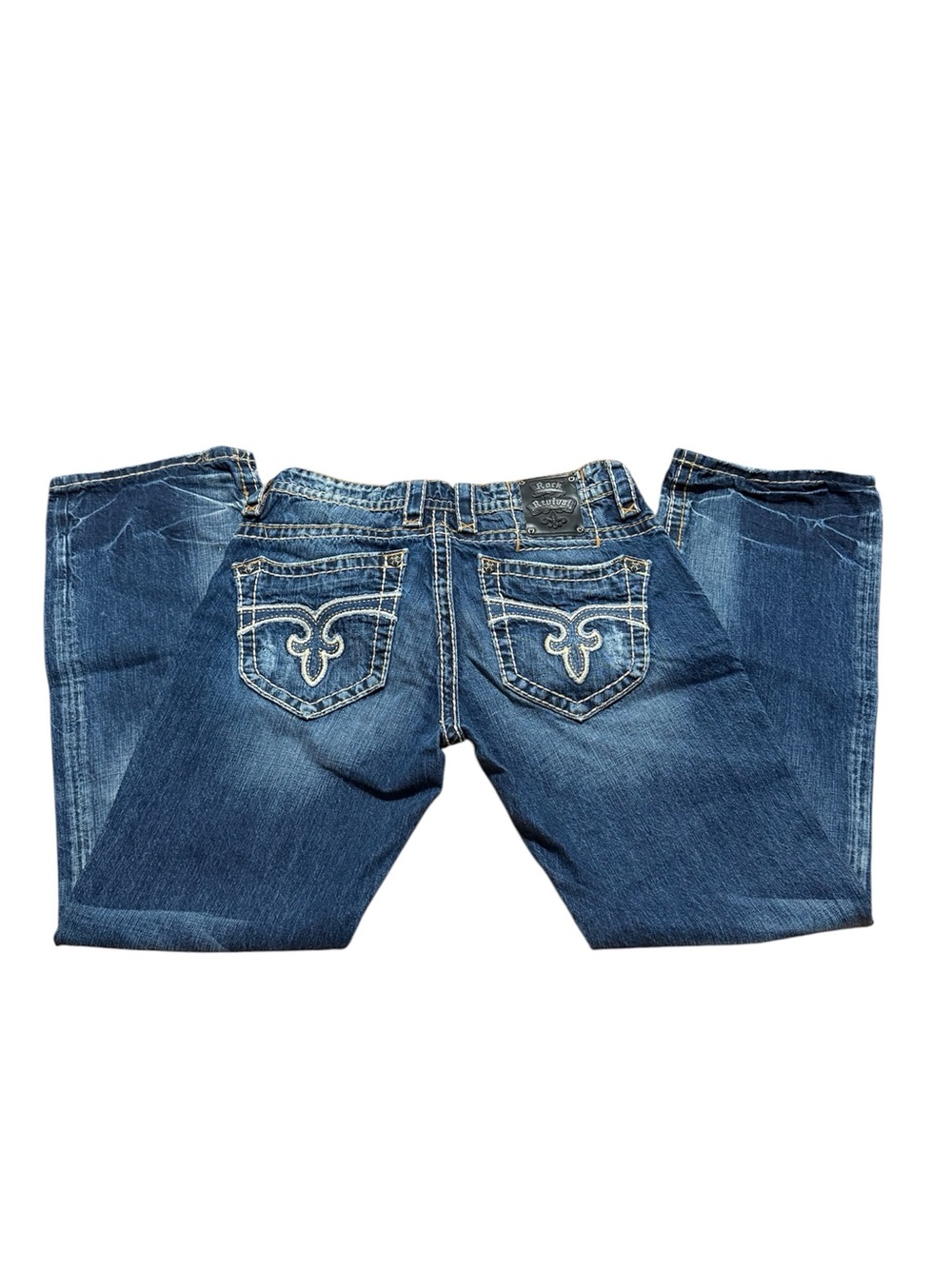 Rock Revival George Boot Jeans Men’s 33 Blue Bootcut Embroidered Pocket